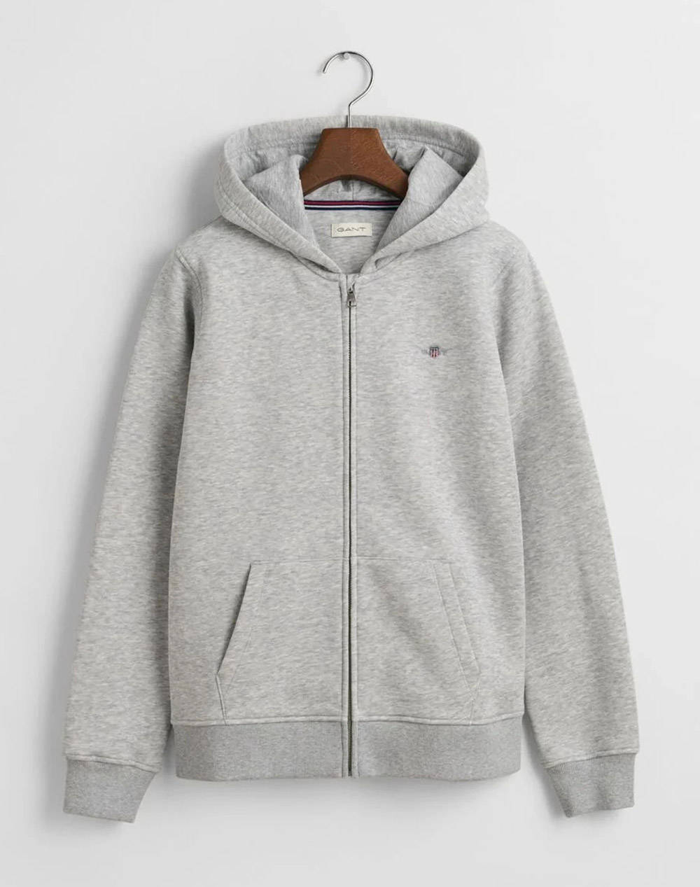 Gant Shield Zip Hoodie Ls Kids Girl Clothes Cardigans Lightgray Cotton,Synthetic 3G906900 94 Unisex Cardigans