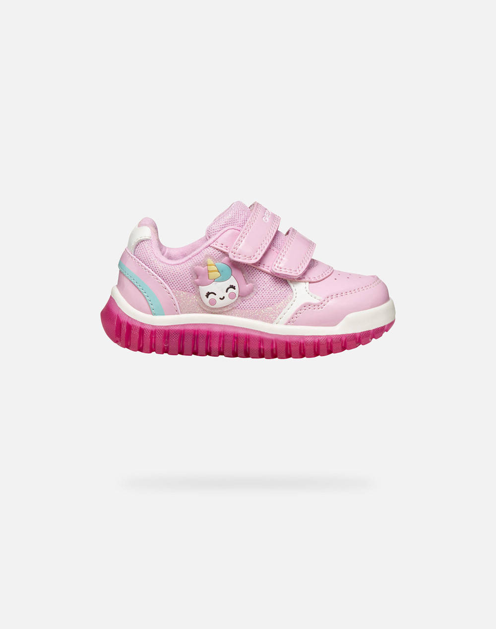 Geox B Lightyloo A Gbk Pat+Shi.Te Kids Girl Footwear Sneakers Pink Synthetic,Fabric B5661A002Asc8004 C8004 Female Sneakers