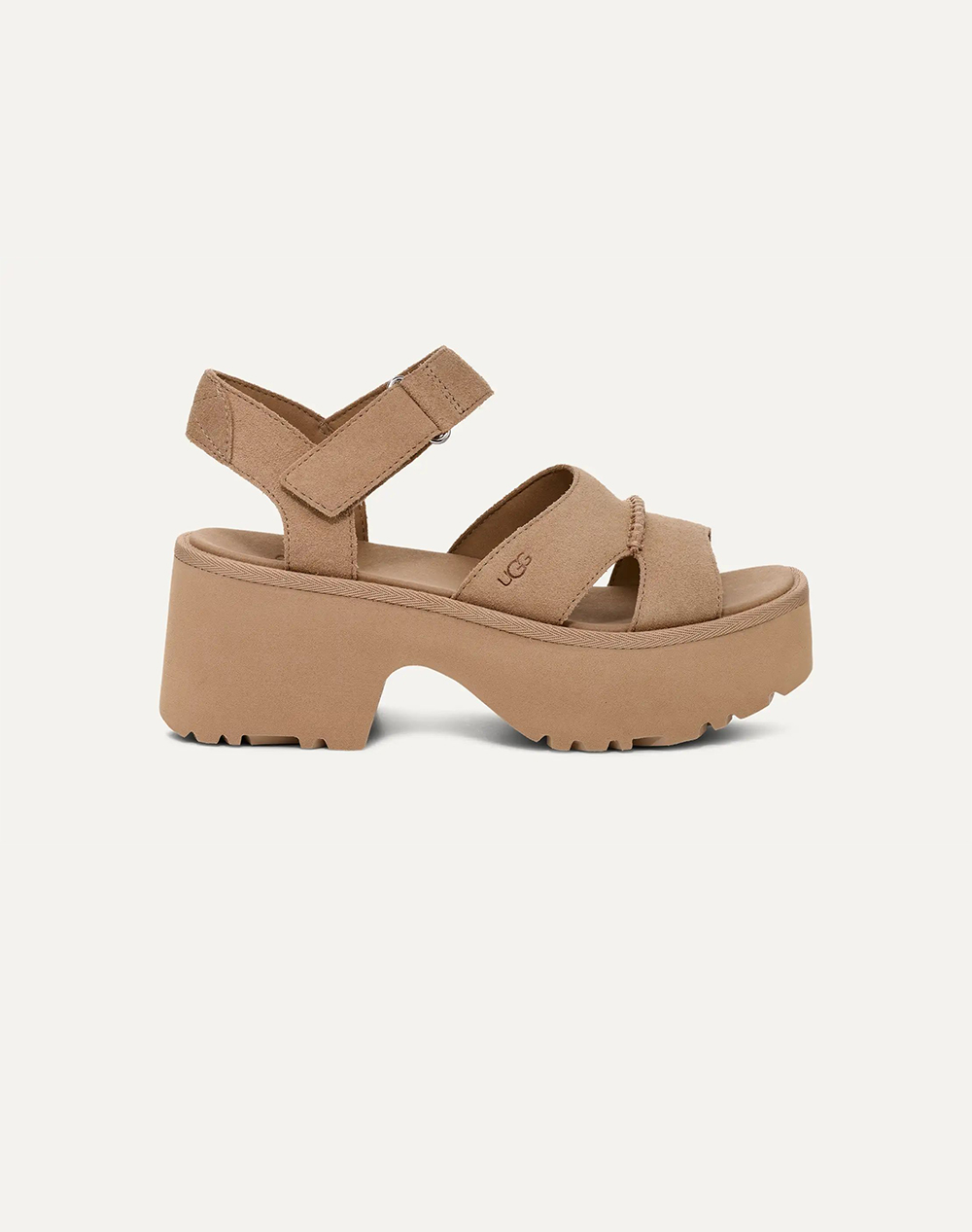 Ugg 1167475 New Heights Ankle Strap Πεδιλο Low Ugg Γυναικα Παπουτσια Εσπαντριγιες/Σανδαλια Biege Σουετ 1167475 Mdsd