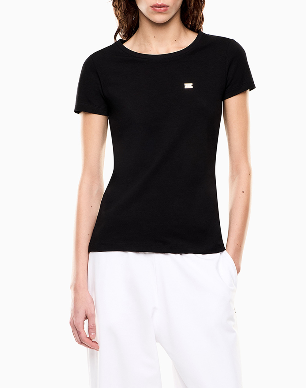 Ea7 T Shirt Γυναικα Ρουχα Μπλουζες Τ Shirt Black Βαμβακιμε Ελασταν 7W001045Af10373 Uc001