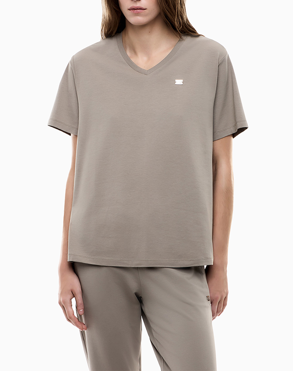 Ea7 T Shirt Γυναικα Ρουχα Μπλουζες Τ Shirt Biege Βαμβακιμε Ελασταν 7W000029Af10373 U6167