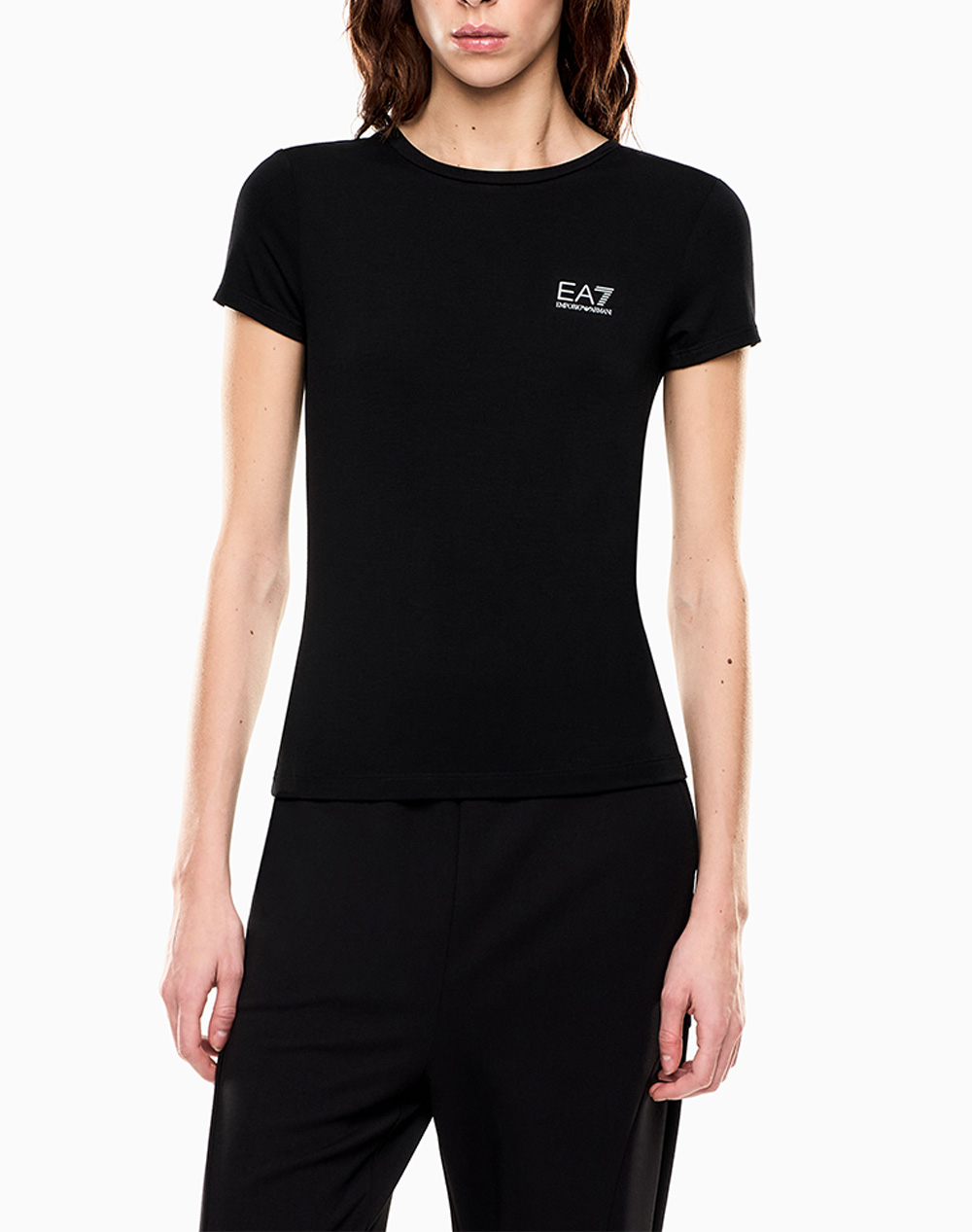 Ea7 T Shirt Γυναικα Ρουχα Μπλουζες Τ Shirt Black Βισκοζμε Ελαστανσυνθετικο 7W001149Af12945 Uc001