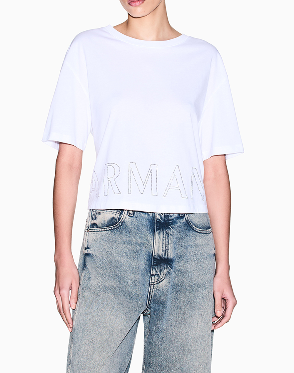 Armani Exchange T Shirt Γυναικα Ρουχα Μπλουζες Τ Shirt White Βαμβακι Xw001709Af17172 U0002