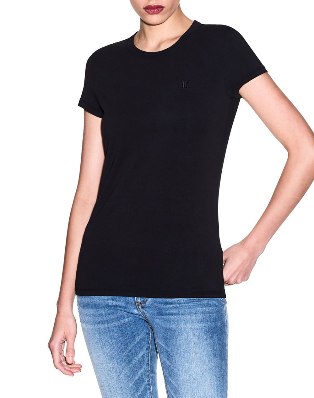 Armani Exchange T Shirt Γυναικα Ρουχα Μπλουζες Τ Shirt Black Βαμβακιμε Ελασταν Xw002333Af16294 Uc001