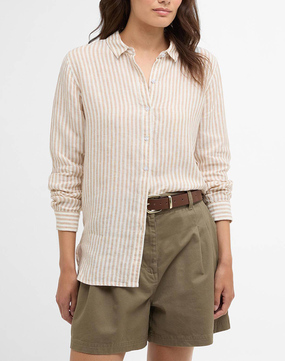 Barbour Πουκαμισο Γυναικα Ρουχα Πουκαμισα Biege Λινο Lsh1315 Brbe91.3