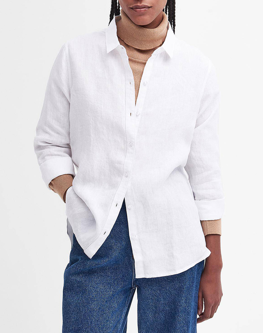Barbour Πουκαμισο Γυναικα Ρουχα Πουκαμισα White Λινο Lsh1315 Brwh11
