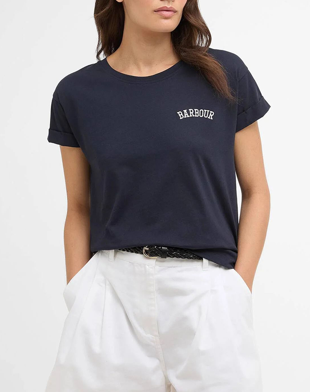 Barbour Μπλουζα T Shirt Κ/Μ Γυναικα Ρουχα Μπλουζες Τ Shirt Navyblue Βαμβακι Lts0718 Brny73.1