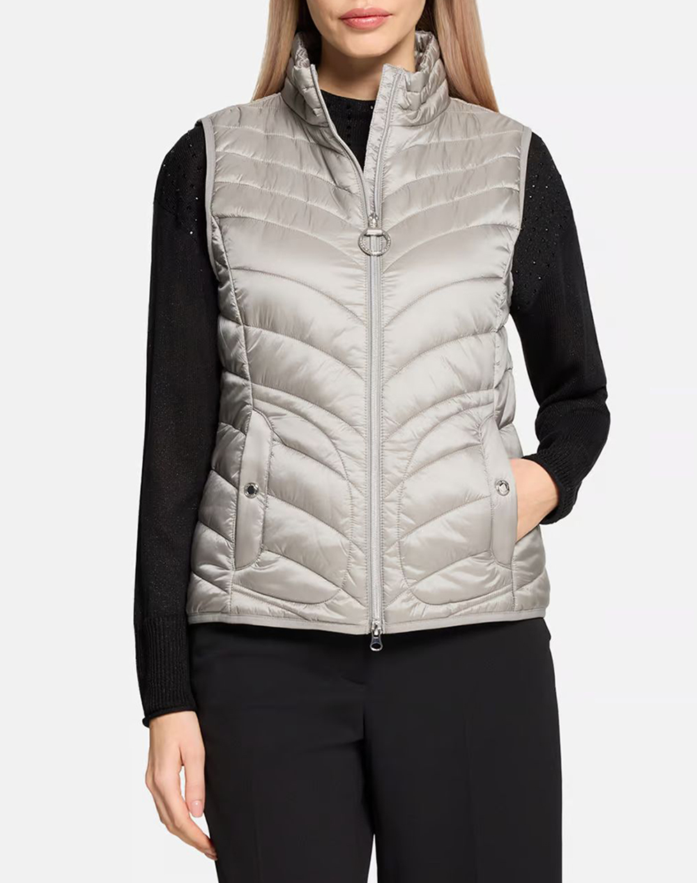 Betty Barclay Vest Γυναικα Ρουχα Πανωφορια Μπουφαν Μπουφαν Αμανικο Lightgray Συνθετικο 7013/1535 9005