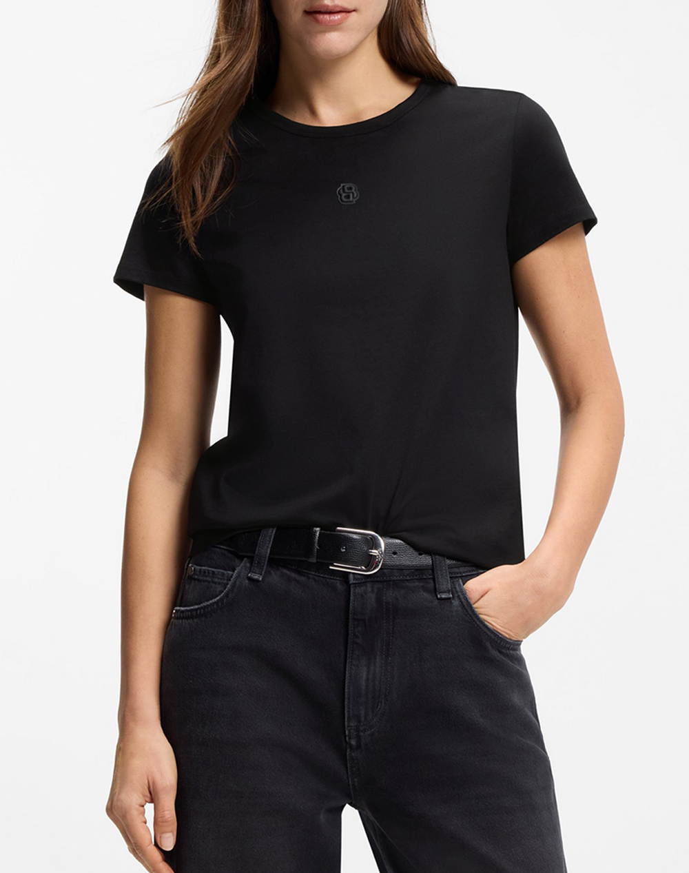 Boss Eventsa12 10269788 01 Γυναικα Ρουχα Μπλουζες Τ Shirt Black Βαμβακι 50563282 001 - Koolfly