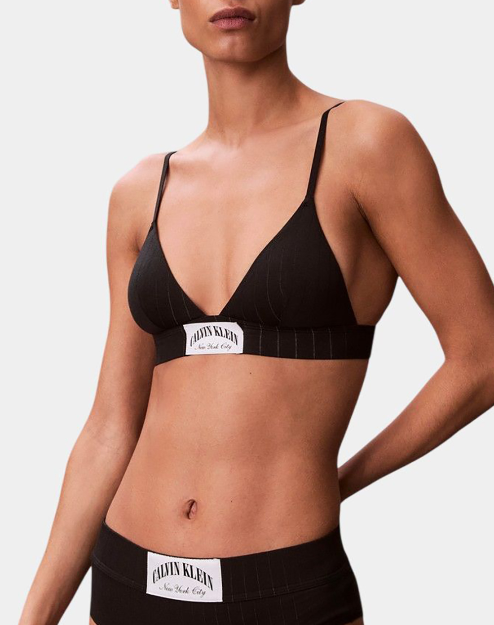 Calvin Klein Jeans Lightly Lined Triangle Γυναικα Εσωρουχα Σουτιεν Black Βαμβακιμε Ελασταν Lv00Qf8886 Ub1