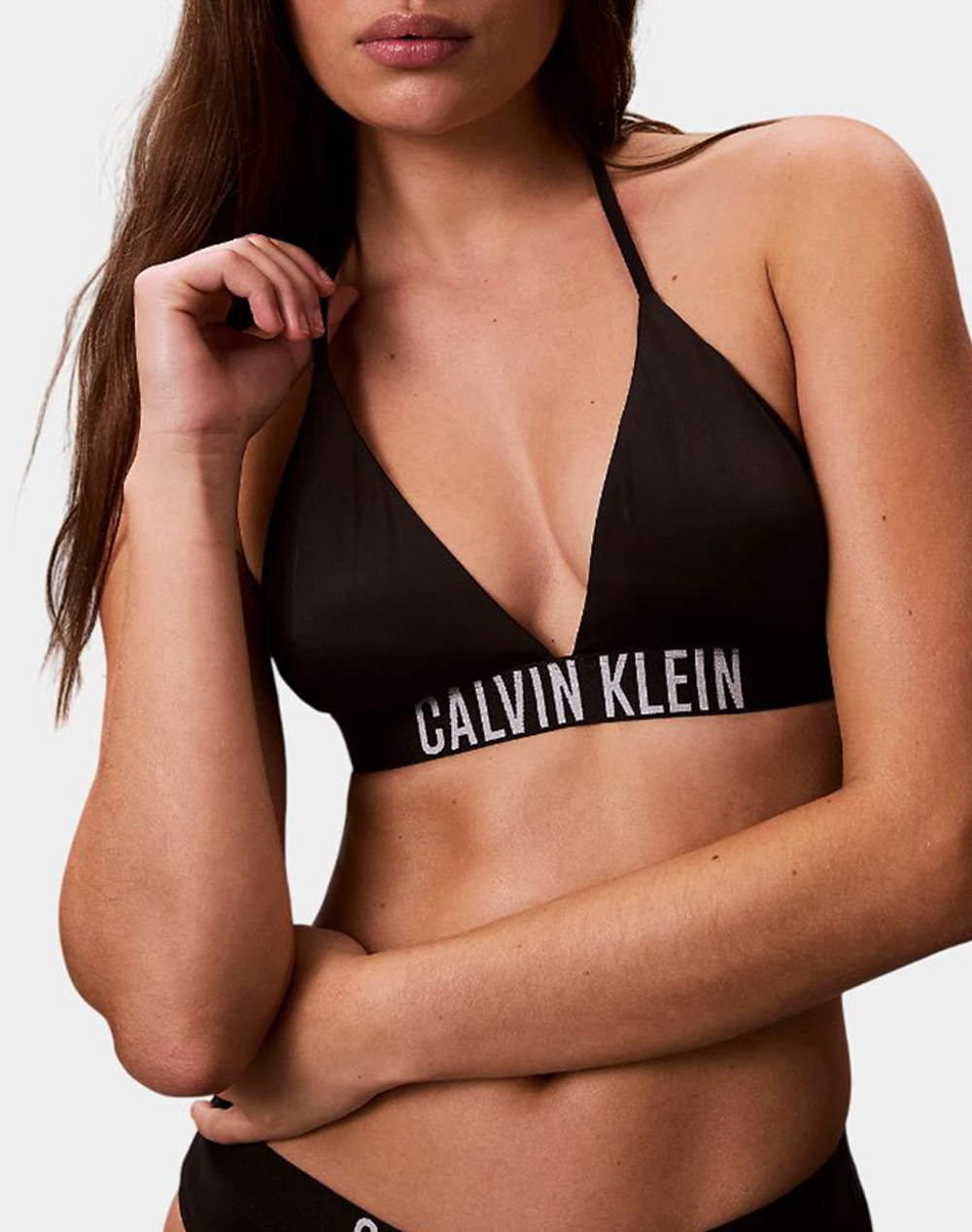 Calvin Klein Jeans Halter Triangle Γυναικα Ρουχα Μαγιο Μαγιο Σουτιεν Black Με Ελαστανσυνθετικο Lv00Q61222 Ub1