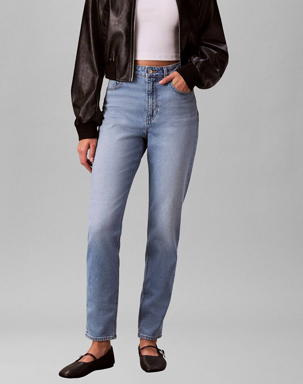 Calvin Klein Jeans New Mom Jean Panama Γυναικα Ρουχα Παντελονια Jean/5P/Cargo Denimlightblue Βαμβακιμε Ελασταν Lv047E787G 3Kqrg