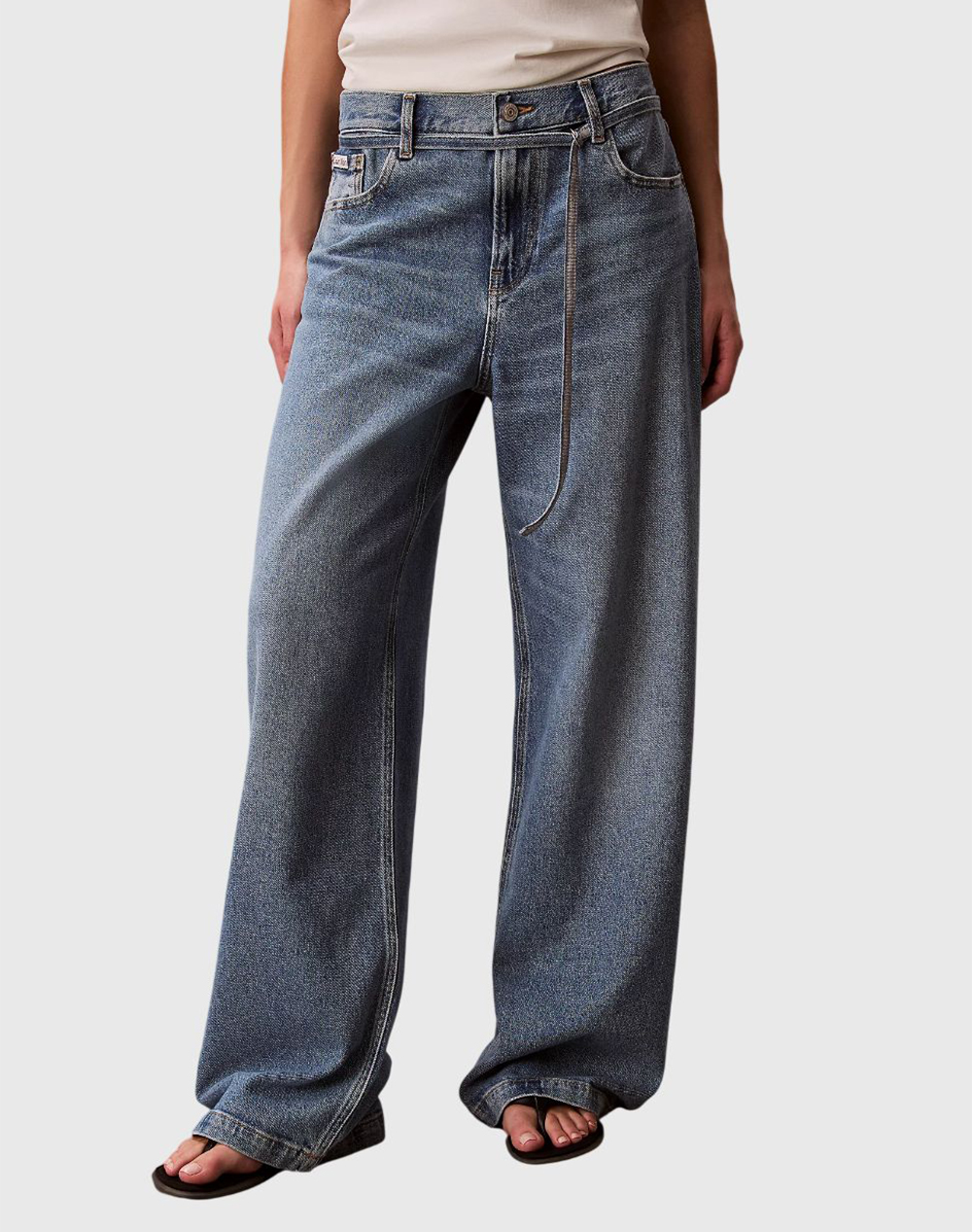 Calvin Klein Low Rise Baggy Overnight Blue Γυναικα Ρουχα Παντελονια Jean/5P/Cargo Denimlightblue Βαμβακι Lv047E752G 3Nsrg