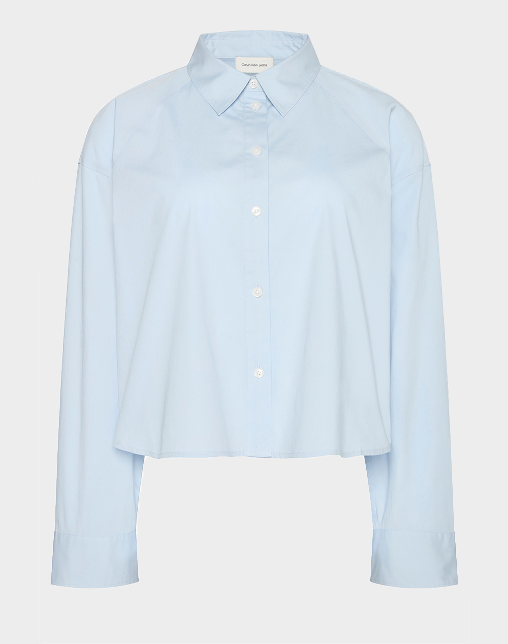 Calvin Klein Jeans Solid Boxy Cropped Shirt Γυναικα Ρουχα Πουκαμισα Lightblue Βαμβακι,Με Ελασταν Lv047c141g 24Q - Koolfly