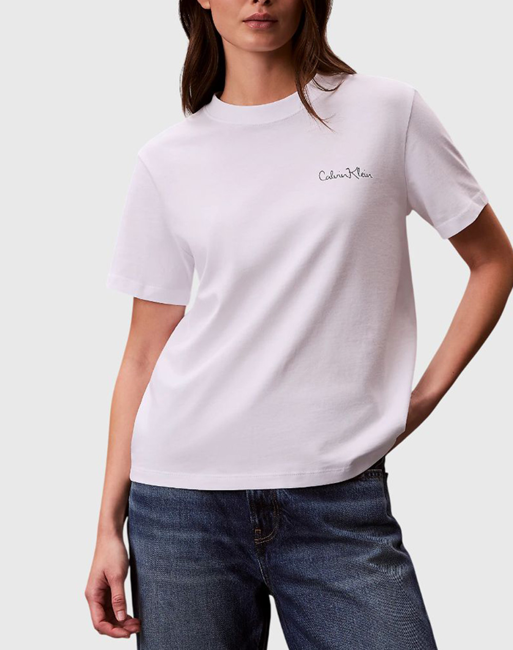 Calvin Klein Ss Classic Graphic Tee Γυναικα Ρουχα Μπλουζες Τ Shirt White Βαμβακι Lv047E809G Yaa