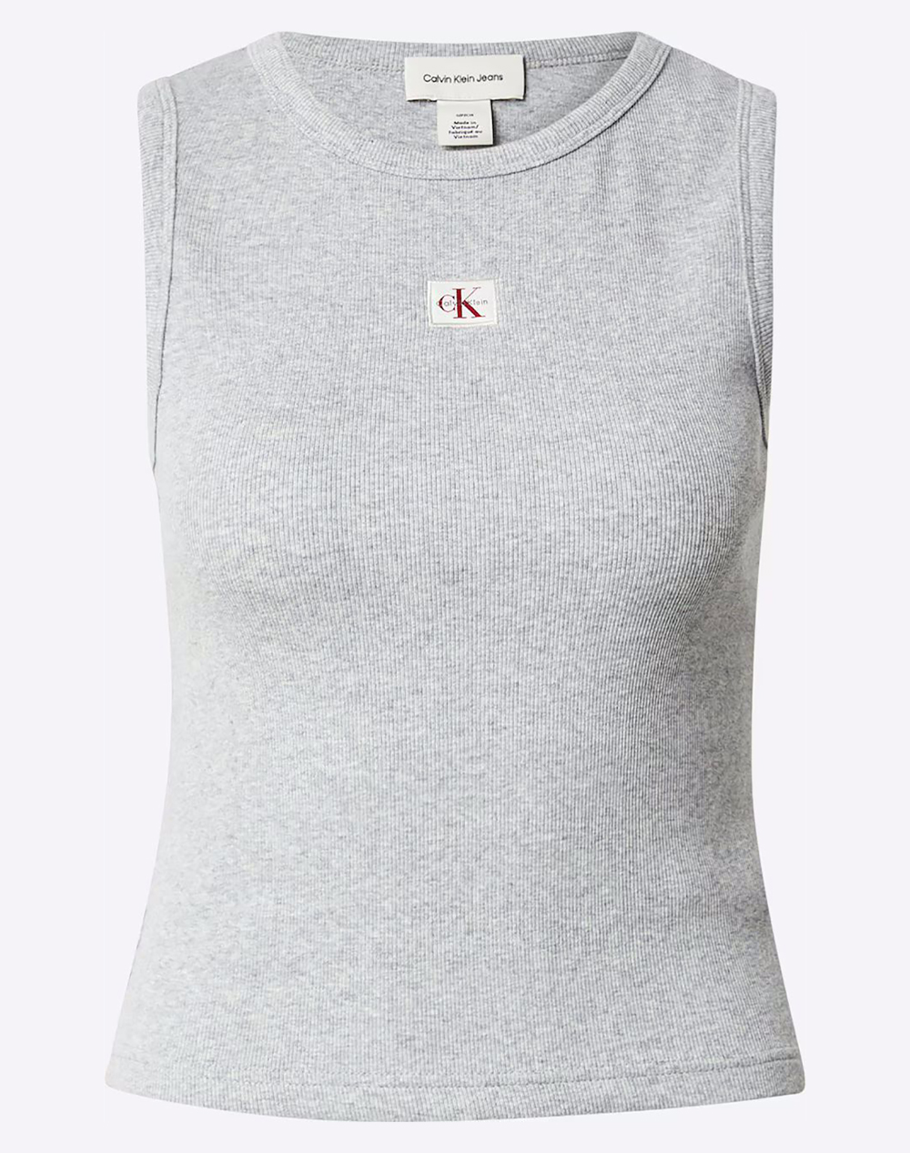 Calvin Klein Jeans A Wvn Lbl 2X2 Cttn Γυναικα Ρουχα Μπλουζες Τοπ/Κορμακια Lightgray Βαμβακιμε Ελασταν Lv047C201G P4P