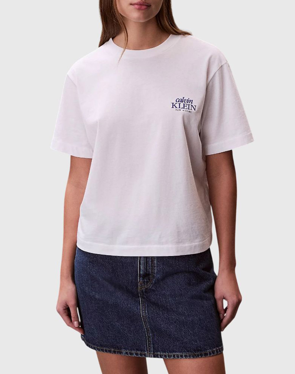 Calvin Klein Jeans Ss Boxy Graphic T Shirt Γυναικα Ρουχα Μπλουζες Τ Shirt White Βαμβακι Lv047f801g Yaf - Koolfly