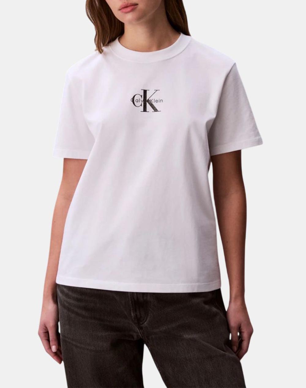 Calvin Klein Jeans Ss 20S Classic Logo Tee Γυναικα Ρουχα Μπλουζες Τ Shirt White Βαμβακι Lv047C856G Yaf