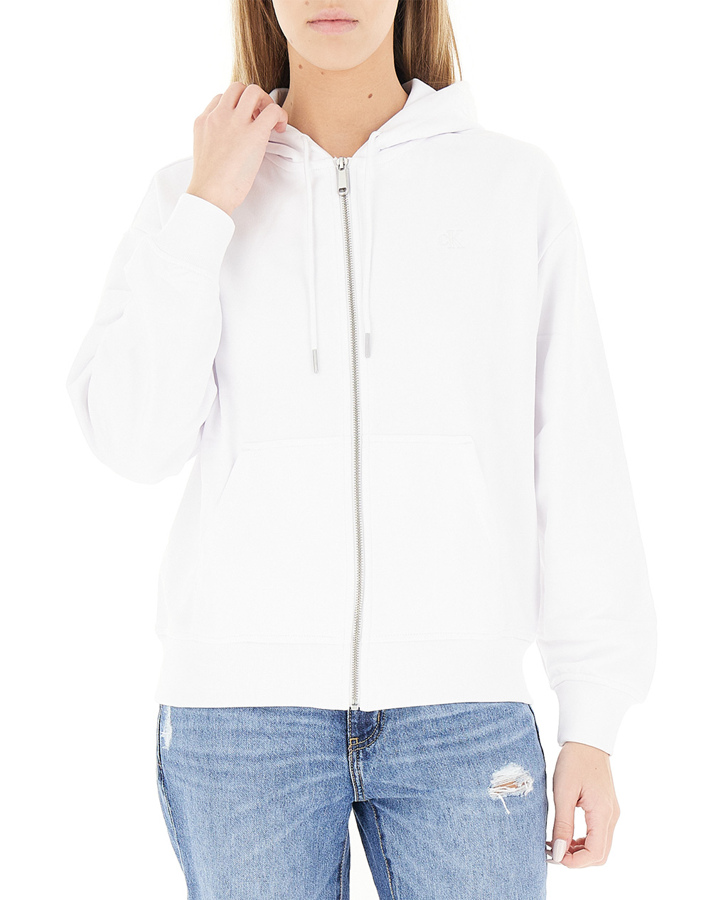 Calvin Klein Jeans Archv Lg Frnch Trry Γυναικα Ρουχα Μπλουζες Φουτερ White Βαμβακισυνθετικο Lv047B237G Yaa