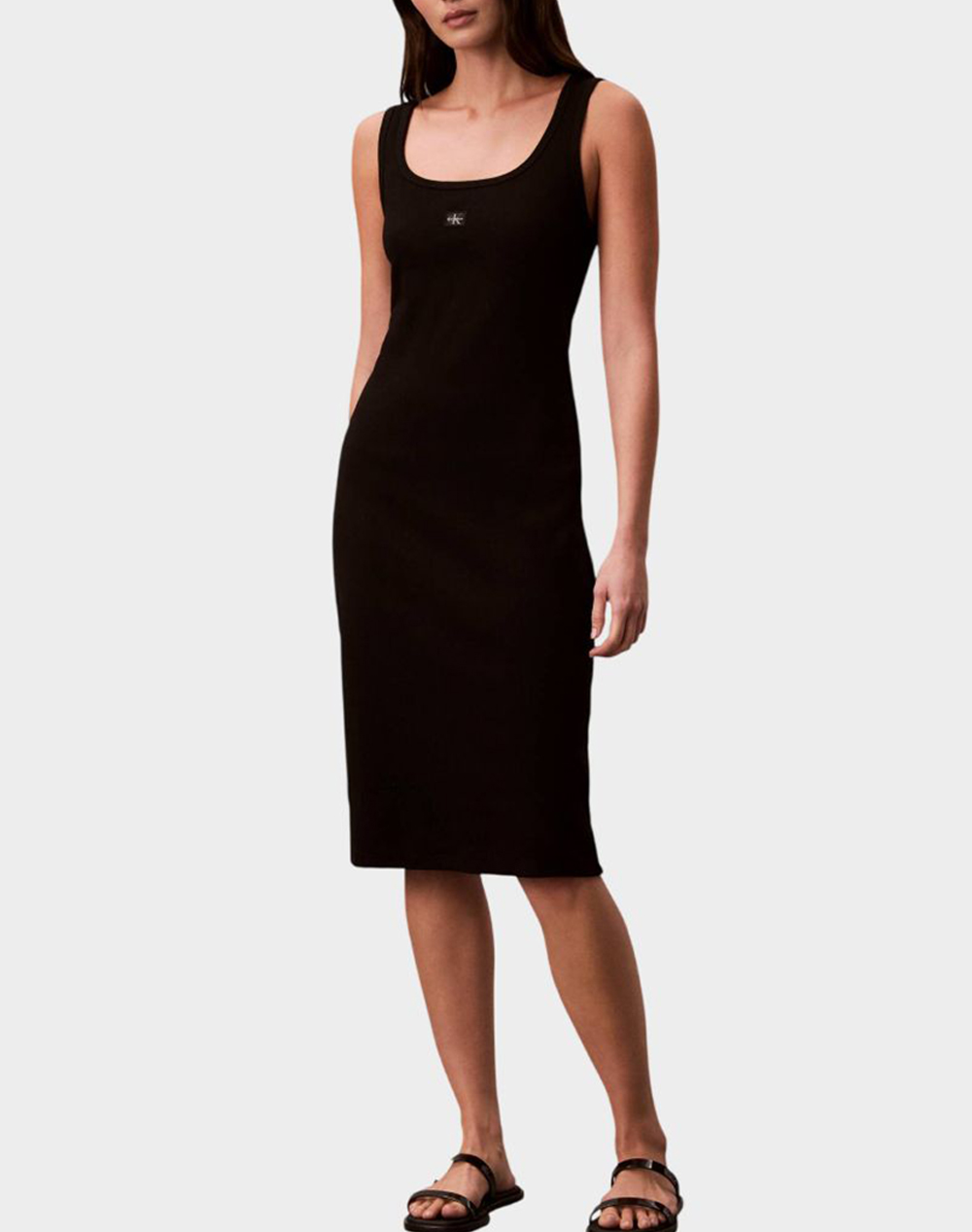 Calvin Klein Jeans Sl Baby Rib Woven Label Square N Γυναικα Ρουχα Φορεματα Black Βαμβακι,Με Ελασταν Lv047f257g Ub1 - Koolfly