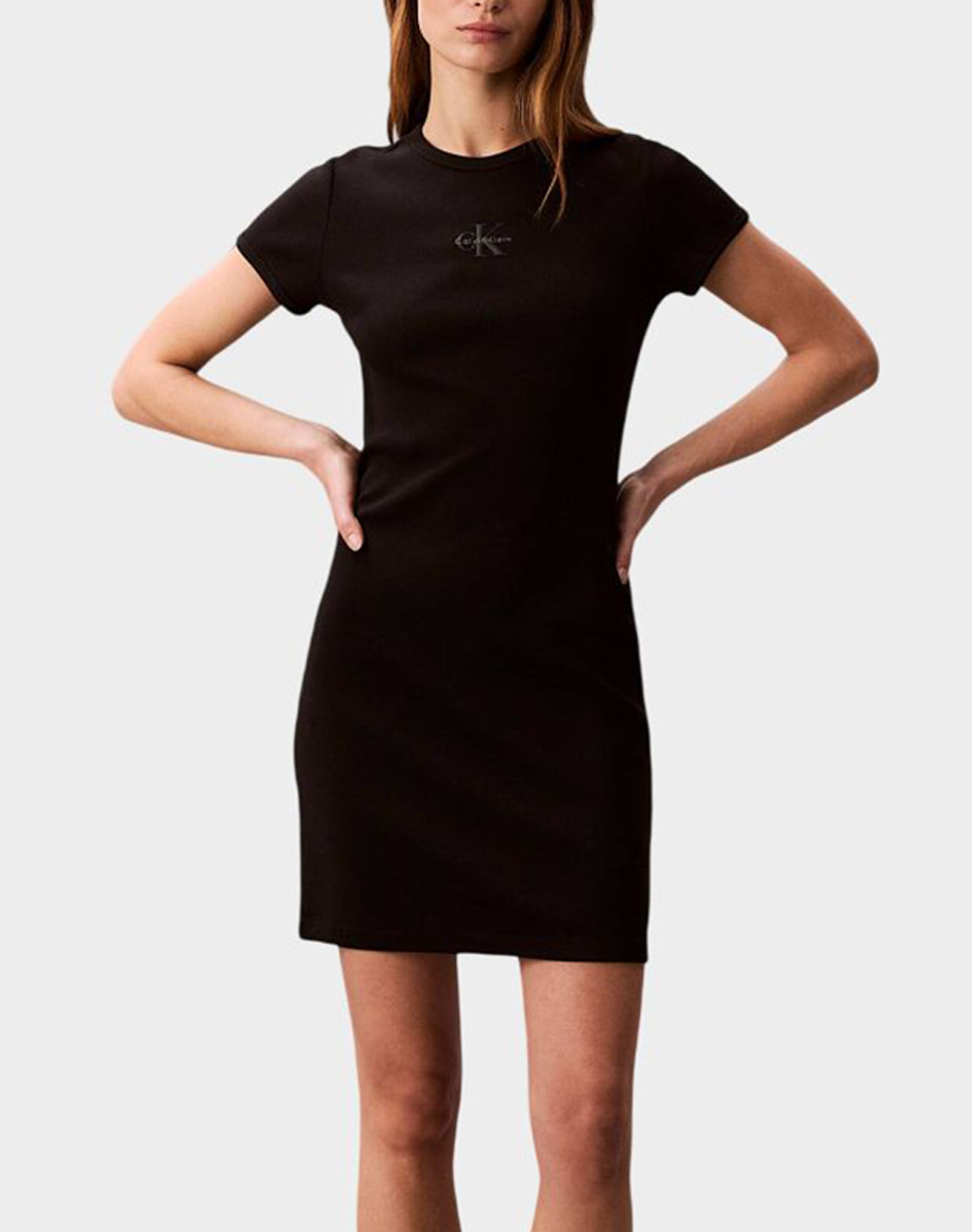 Calvin Klein Jeans Ss Monologo Baby Rib Mini Dress Γυναικα Ρουχα Φορεματα Black Βαμβακι,Με Ελασταν Lv047f241g Ub1 - Koolfly