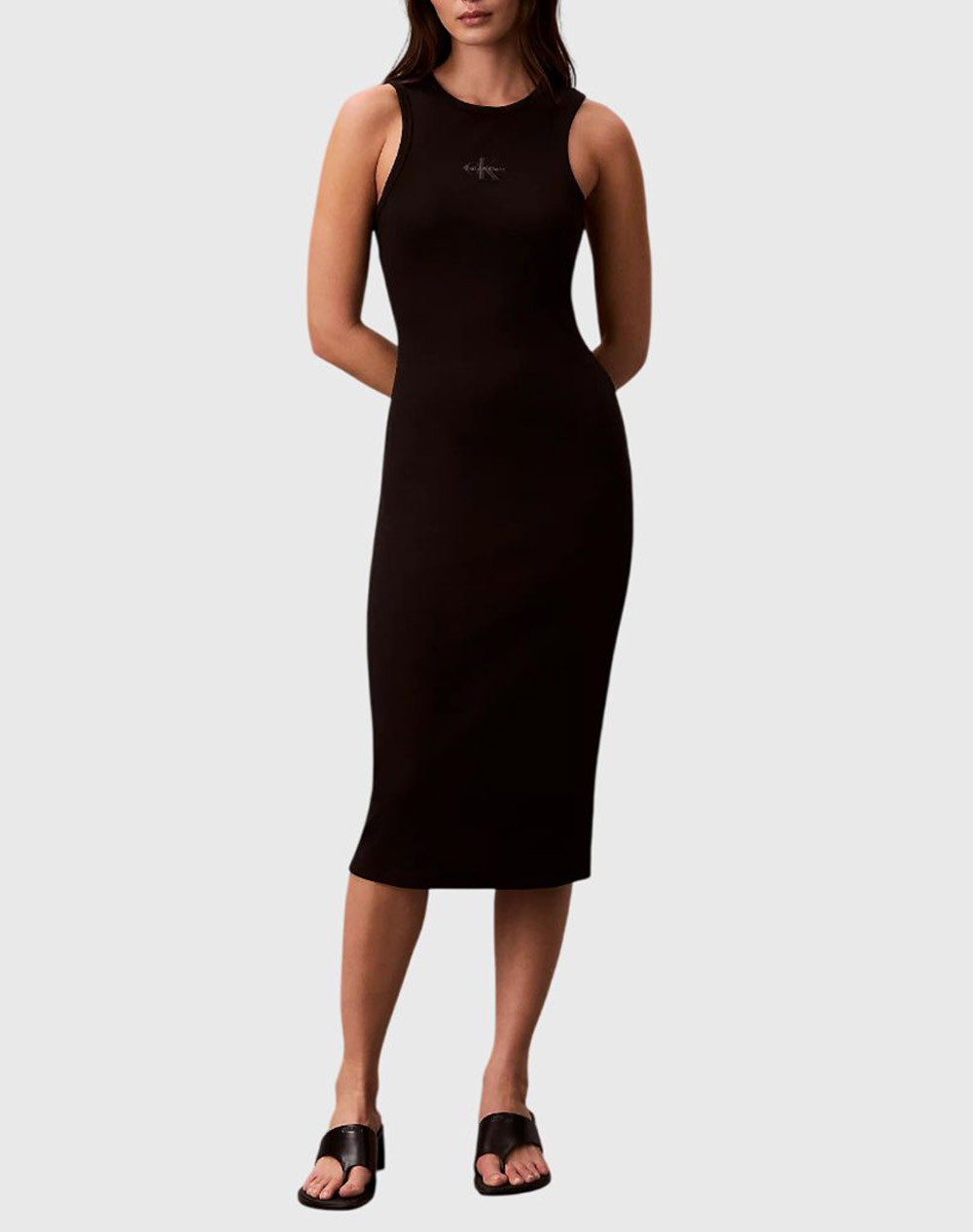 Calvin Klein Jeans Sl Monologo Baby Rib Tank Midi D Γυναικα Ρουχα Φορεματα Black Βαμβακι,Με Ελασταν Lv047f242g Ub1 - Koolfly