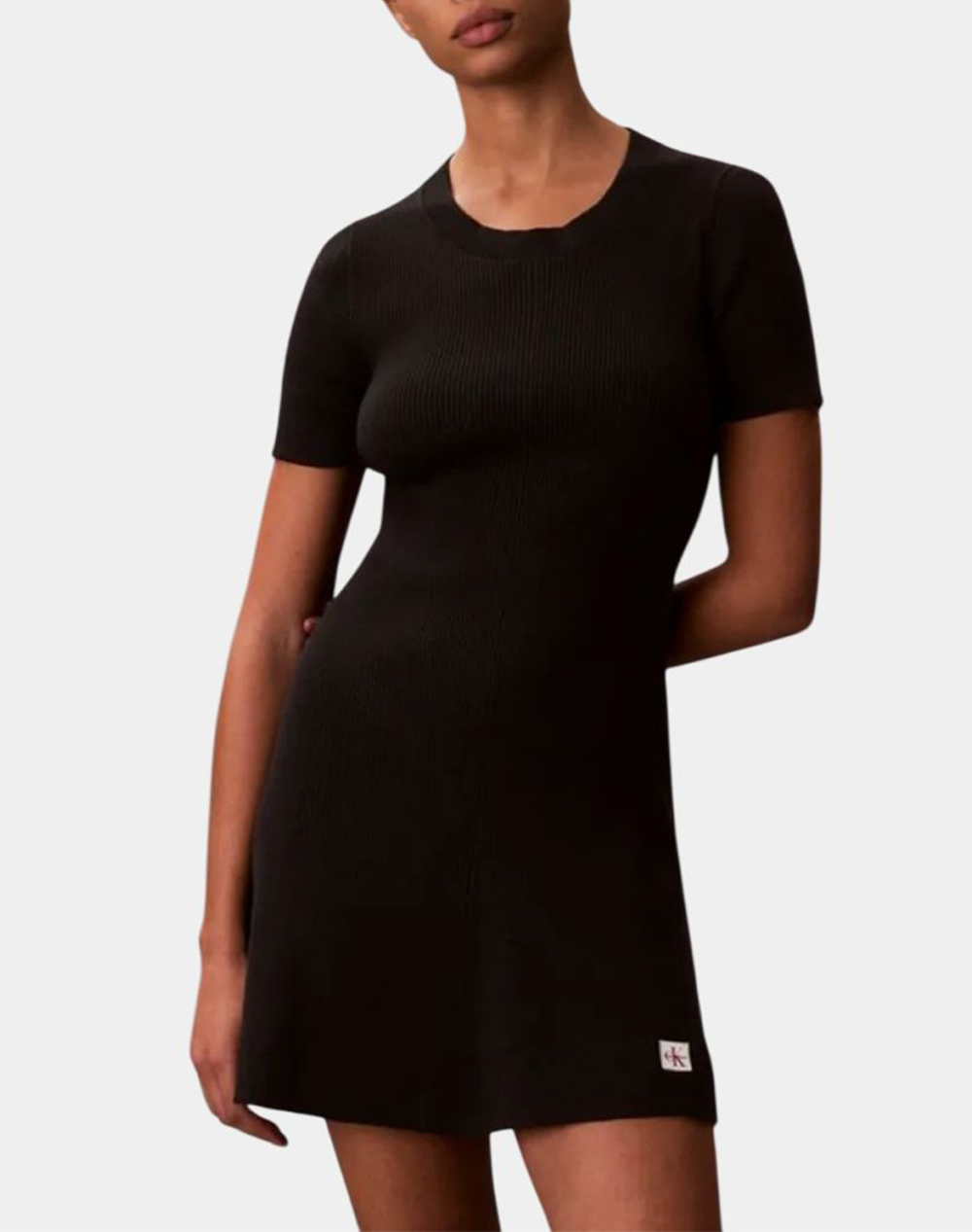 Calvin Klein Jeans Cotton Rib Ss Mini Dress Γυναικα Ρουχα Φορεματα Black Βαμβακι Lv047F325G Ub1