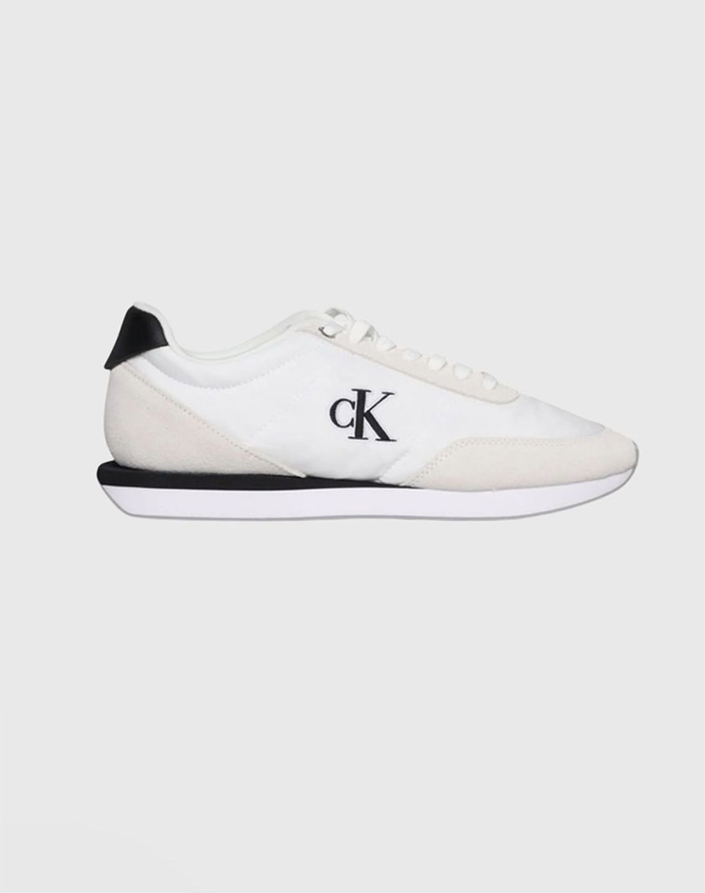 Calvin Klein Retro Runner Lace Up Nylon Mg Γυναικα Παπουτσια Sneakers White Δερμασουετυφασμα Yw0Yw01990 01W