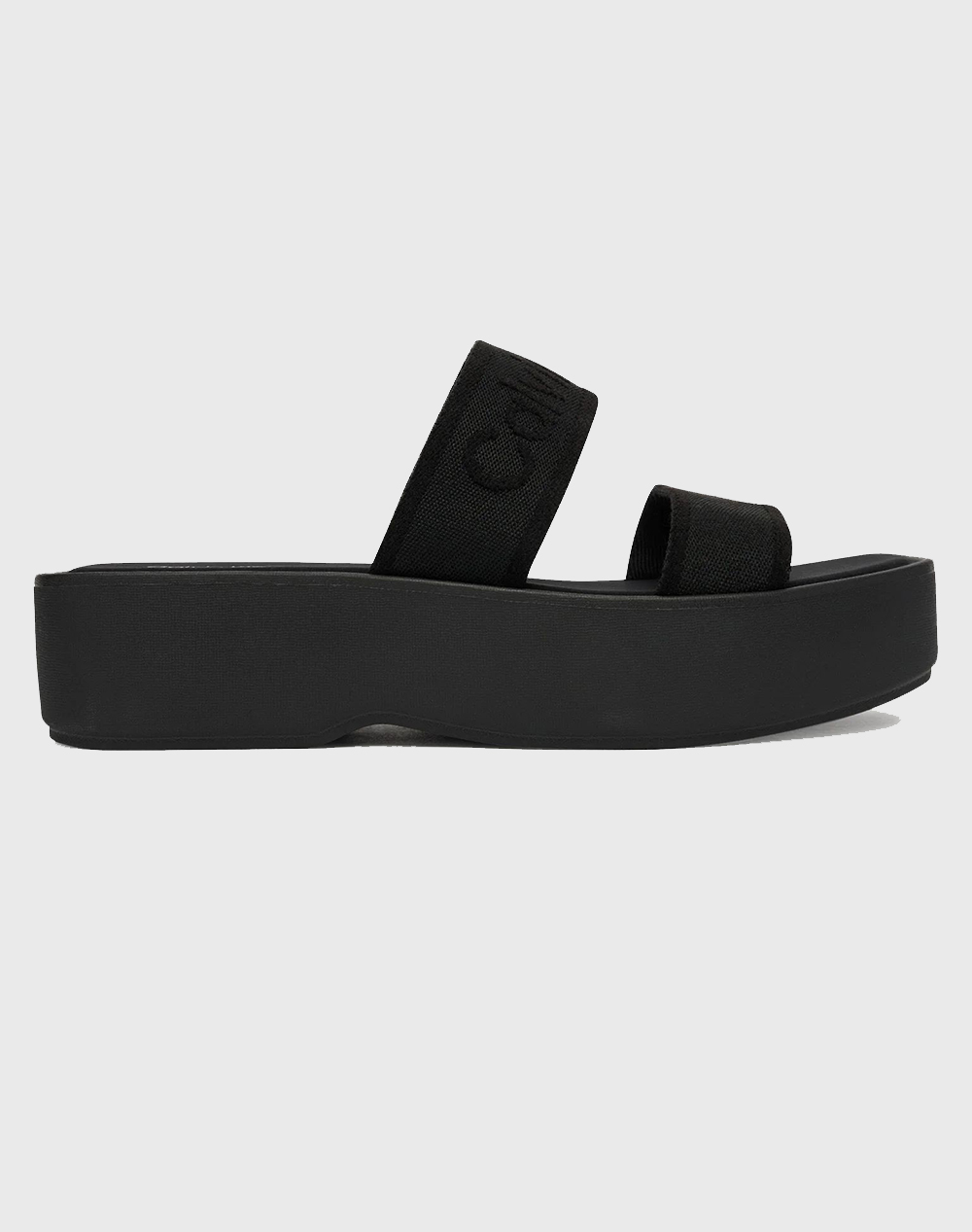 Calvin Klein Jeans Flatform Sndl Webbing Γυναικα Παπουτσια Εσπαντριγιες/Σανδαλια Black Συνθετικο Hw0Hw02878 0Gj
