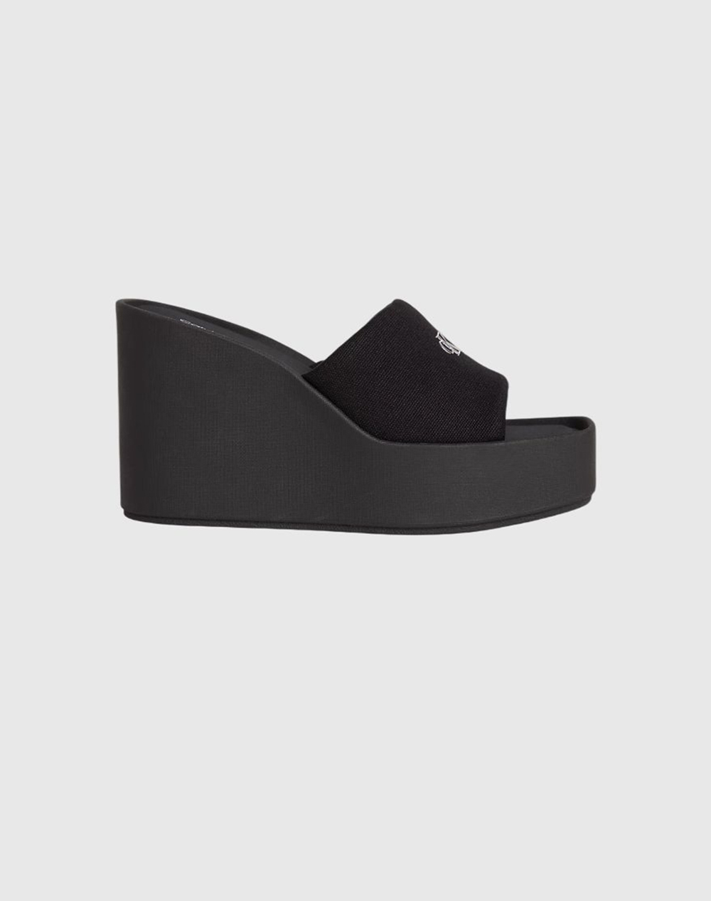 Calvin Klein Jeans Wedge 70 Sndl Canv Mg Γυναικα Παπουτσια Εσπαντριγιες/Σανδαλια Totalblack Βαμβακιυφασμα Hw0Hw03134 0Gj