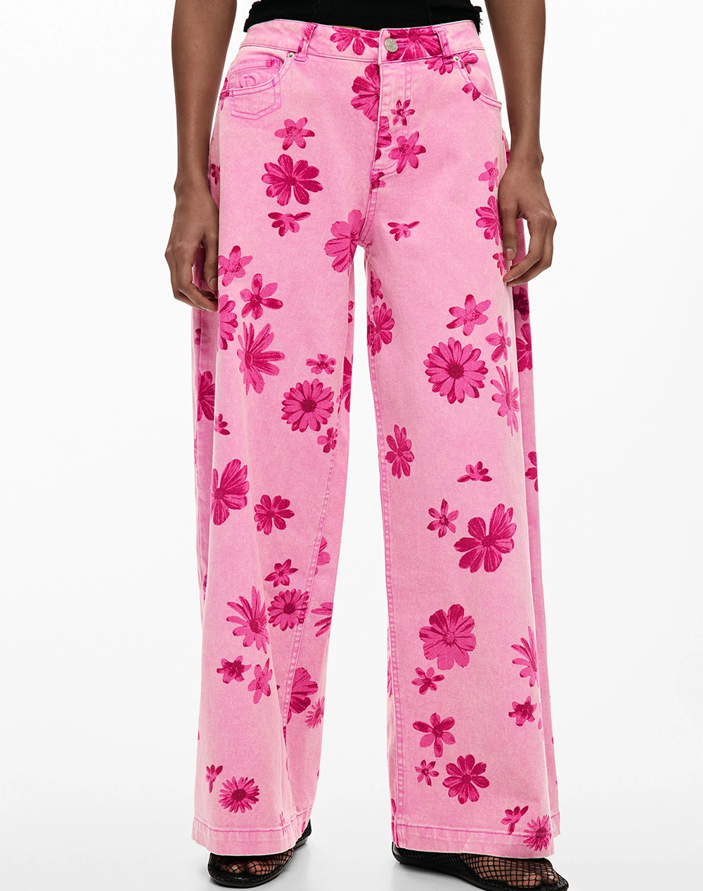 Desigual Denim_Pichi Παντελονι Γυναικειο Γυναικα Ρουχα Παντελονια Jean/5P/Cargo Pink Βαμβακιμε Ελασταν 26Swdd07 3067