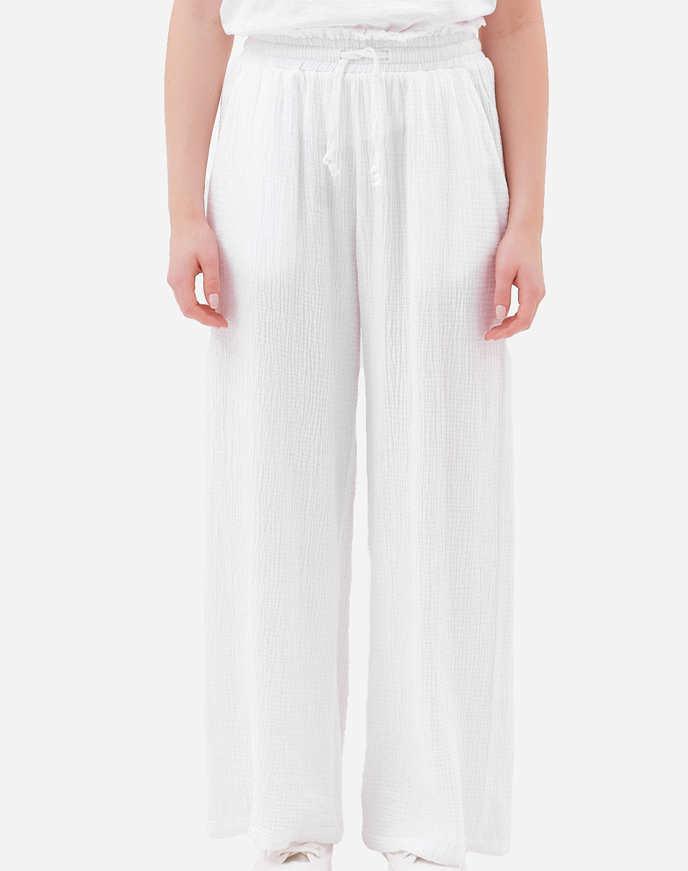 Dirty Laundry Relaxed Pants With Raw Edges Γυναικα Ρουχα Παντελονια Παντελονι Φορμας White Βαμβακι Dlwp000039 White
