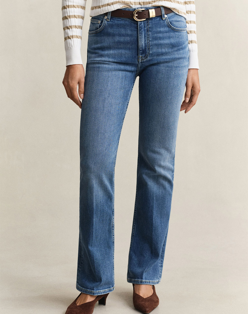 Gant Παντελονι Slim Flare Stretch Jeans Γυναικα Ρουχα Παντελονια Jean/5P/Cargo Denimblue Βαμβακιμε Ελασταν 3Gw4100307 972