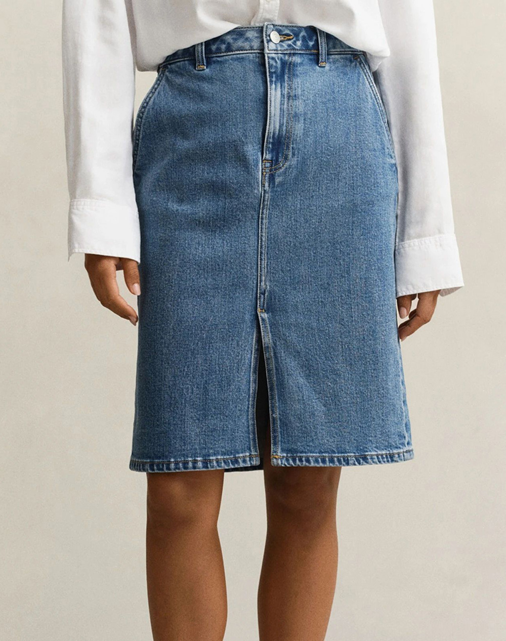 Gant Φουστα Denim Pencil Skirt Γυναικα Ρουχα Φουστες Denimblue Βαμβακι,Συνθετικο 3Gw4400220 970 - Koolfly