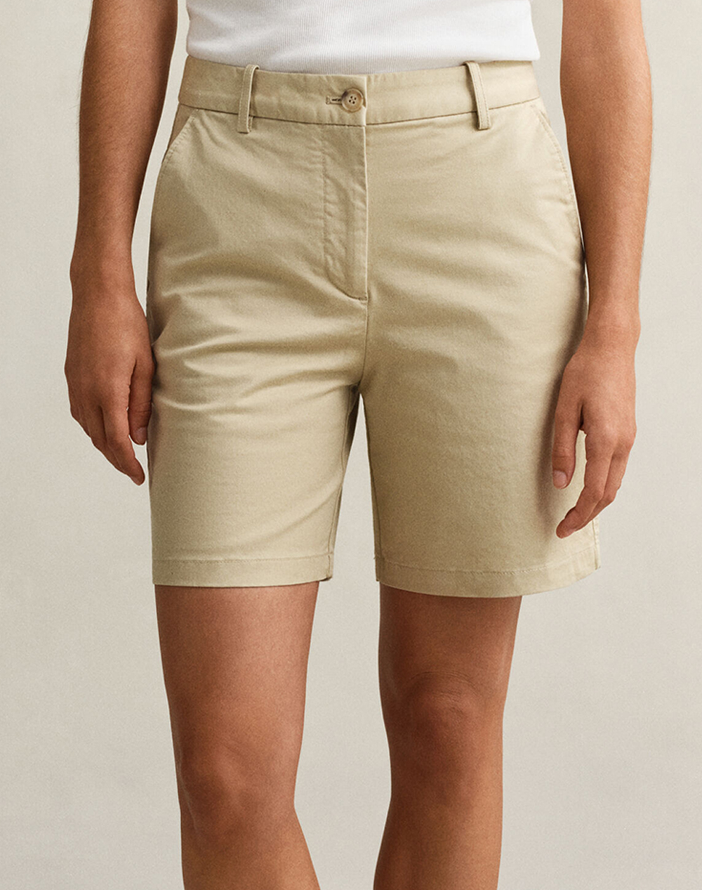 Gant Σορτς Chino Shorts Γυναικα Ρουχα Σορτς / Βερμουδες Βερμουδες Biege Βαμβακιμε Ελασταν 3Gw4020130 200