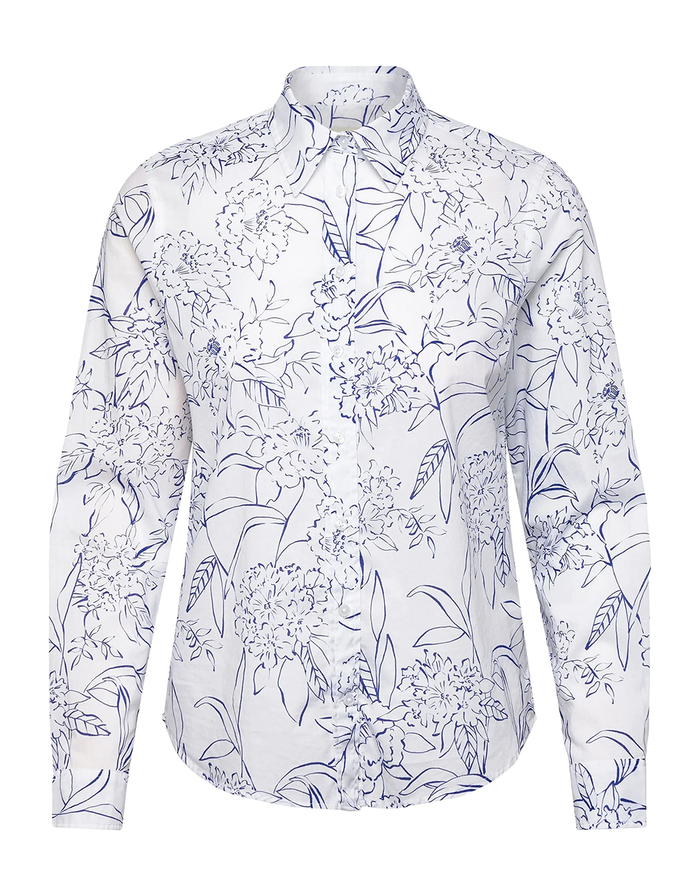 Gant Ποyκαμισο Μμ Reg Floral Print Ctn Voile Shirt Γυναικα Ρουχα Πουκαμισα White Βαμβακι 3Gw4300612 110