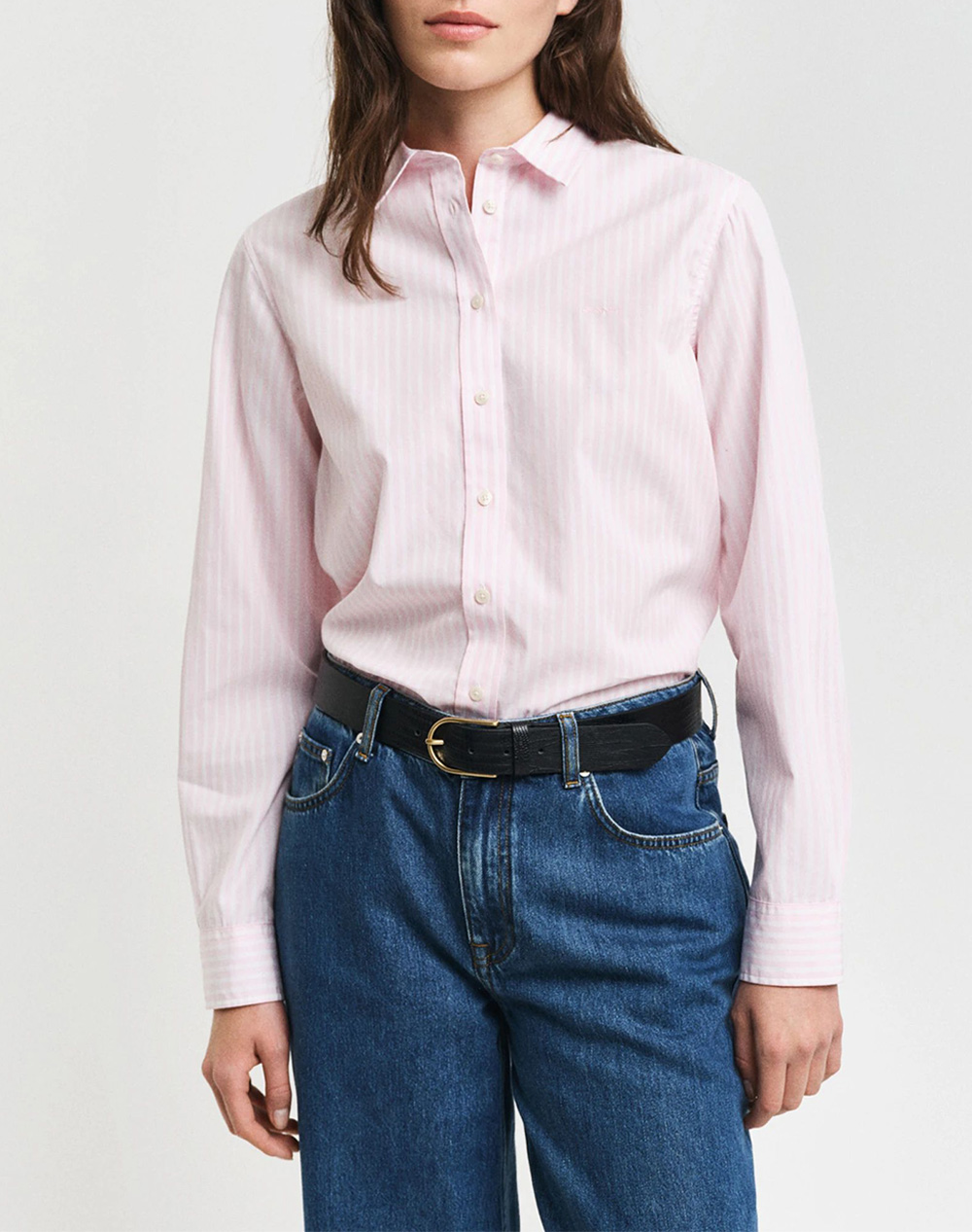 Gant Υποκαμισο Μμ Reg Poplin Striped Shirt Γυναικα Ρουχα Πουκαμισα Lightpink Βαμβακι 3Gw4300214 662