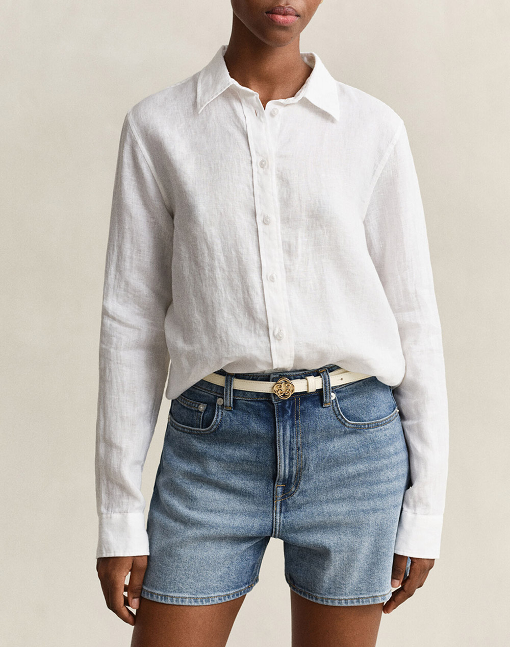 Gant Υποκαμισο Μμ Reg Linen Ls Shirt Γυναικα Ρουχα Πουκαμισα White Λινο 3Gw4300620 110