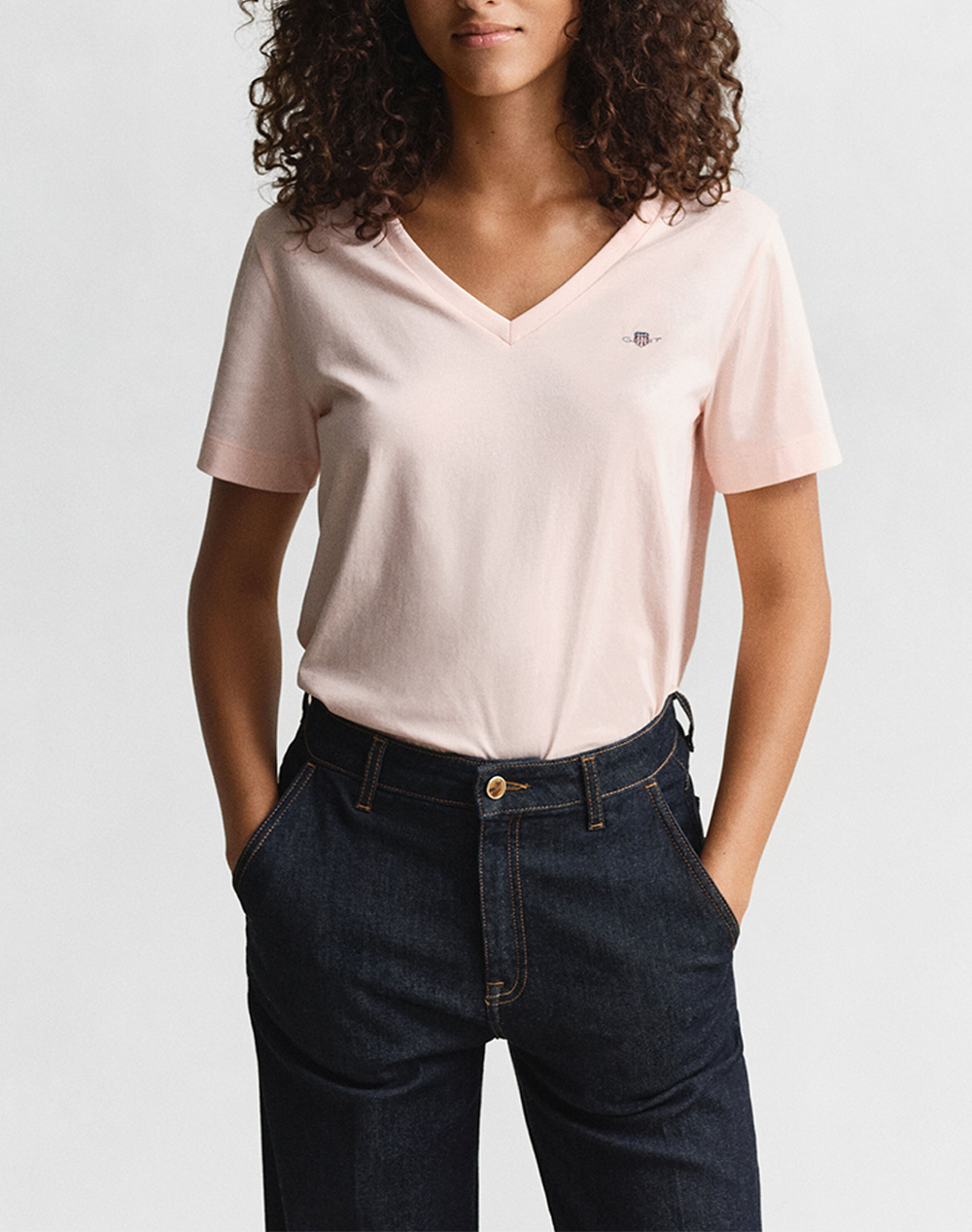 Gant Μπλουζα Κμ Reg Shield Ss V Neck T Shirt Γυναικα Ρουχα Μπλουζες Τ Shirt Nude Βαμβακι 3Gw4200750 647 - Koolfly