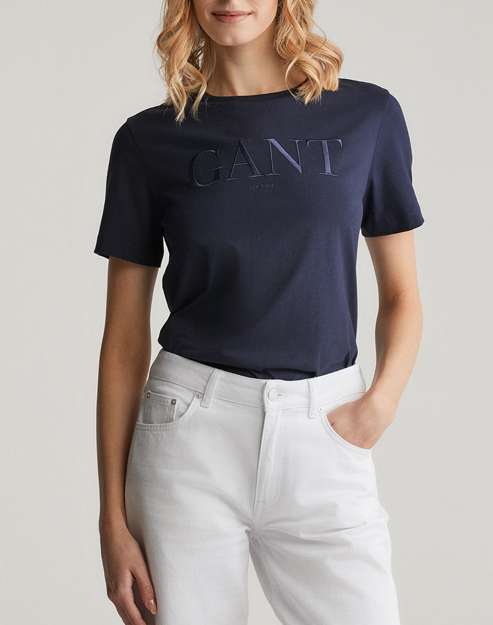 Gant Μπλουζα Κμ Reg Tonal Graphic Ss T Shirt Reg Tonal Graphic Ss T Shirt Γυναικα Ρουχα Μπλουζες Τ Shirt Darkblue Βαμβακι 3Gw4200502 433
