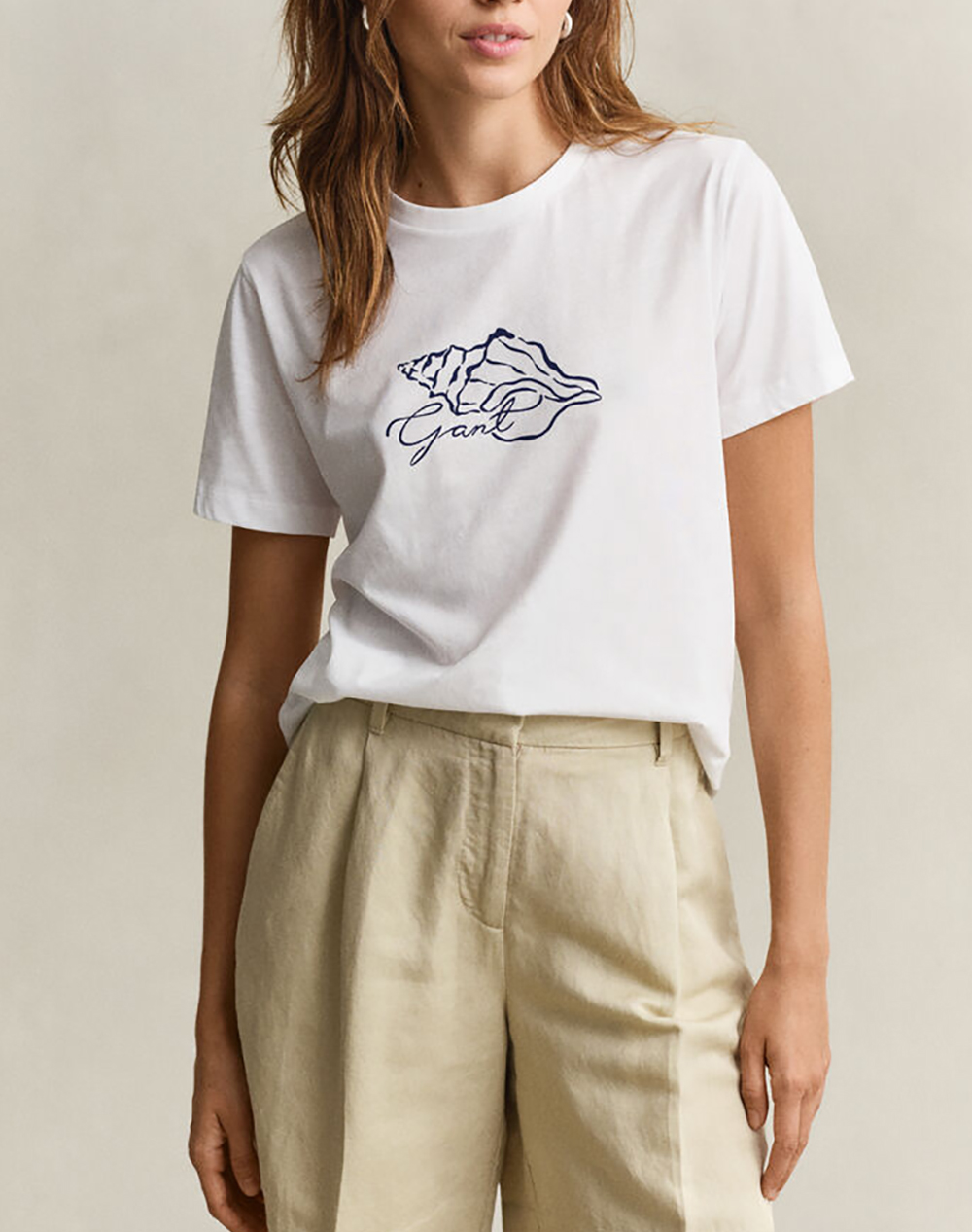 Gant Μπλουζα Κμ Reg Graphic Print Ss T Shirt Γυναικα Ρουχα Μπλουζες Τ Shirt White Βαμβακι 3Gw4201461 110
