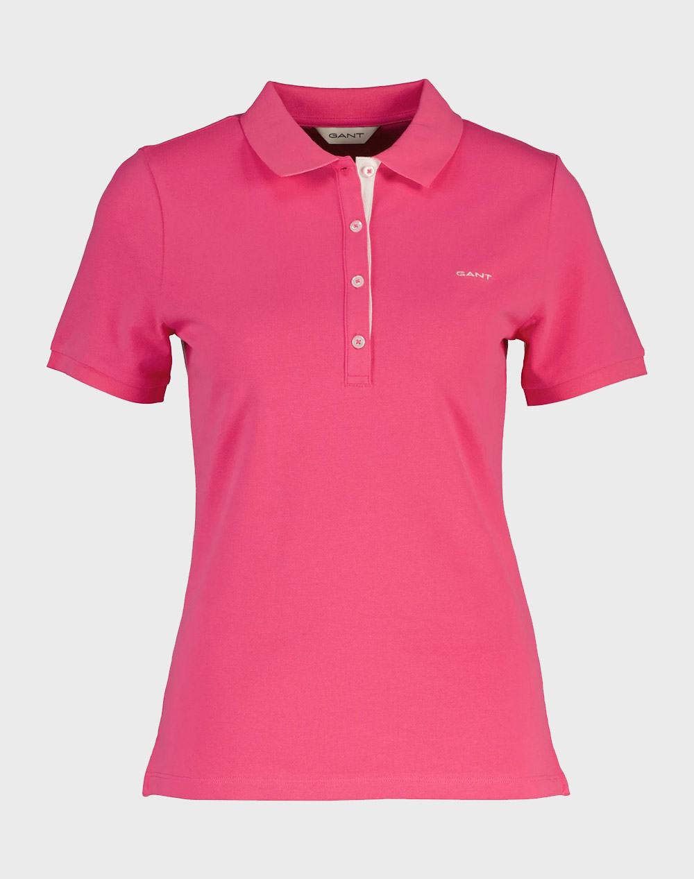 Gant Μπλουζα Κμ Slim Contrast Color Ss Pique Polo Γυναικα Ρουχα Μπλουζες Polo Fuchsia Βαμβακιμε Ελασταν 3Gw4201474 661
