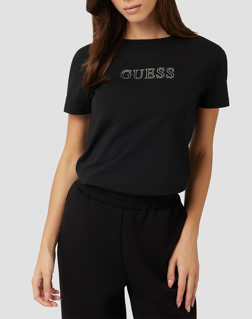Guess Briana Ss T Shirt Μπλουζα Γυναικειο Γυναικα Ρουχα Μπλουζες Τ Shirt Black Βαμβακιμε Ελασταν V3Bi11J1314 Jblk