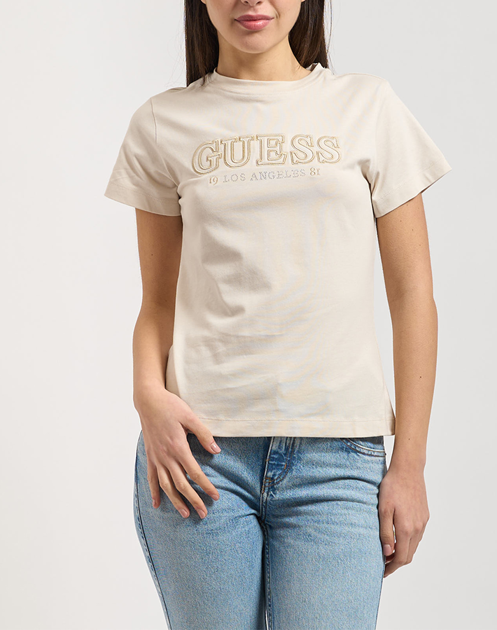 Guess Ketty Cn Ss T Shirt Μπλουζα Γυναικειο Γυναικα Ρουχα Μπλουζες Τ Shirt Biege Βαμβακι V6Ri10I3Z14 G1Fv