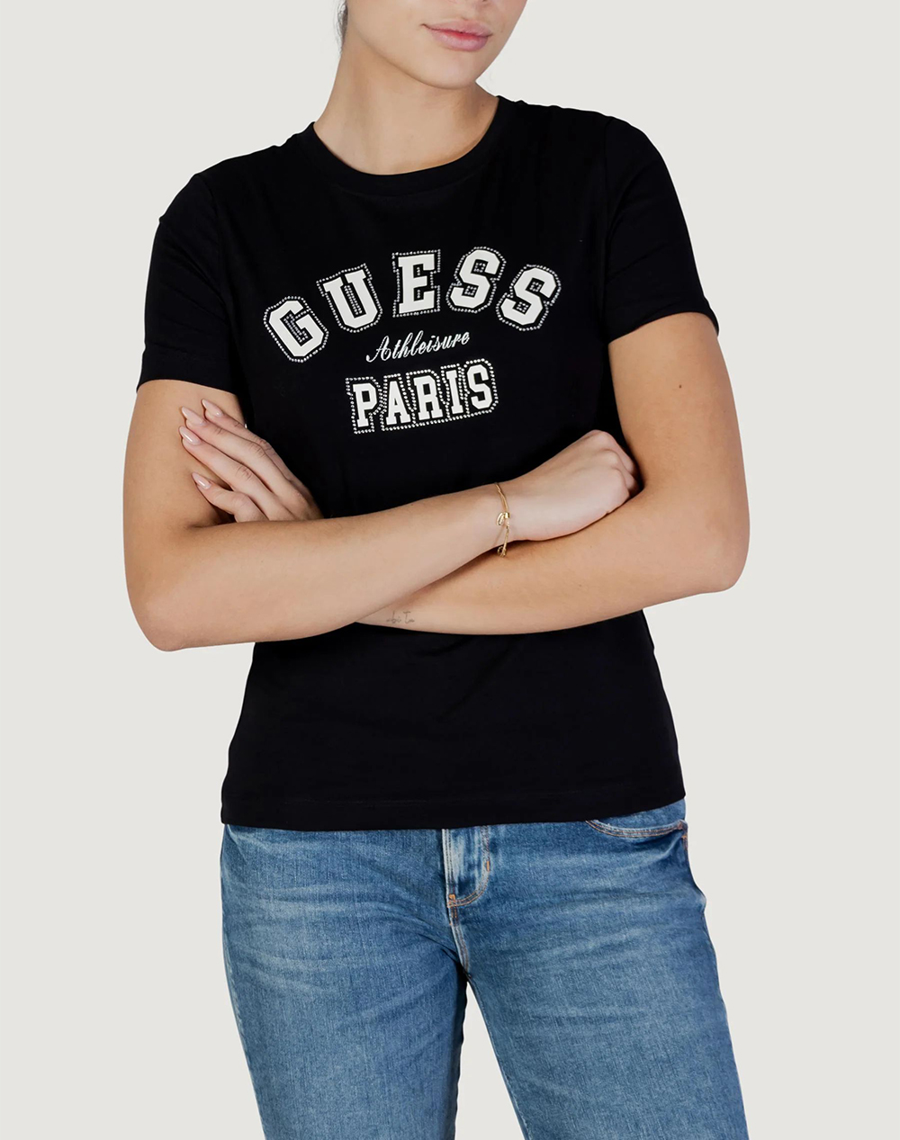 Guess Anita Cn Ss T Shirt Μπλουζα Γυναικειο Γυναικα Ρουχα Μπλουζες Τ Shirt Black Βαμβακιμε Ελασταν V6Ri15J1314 Jblk