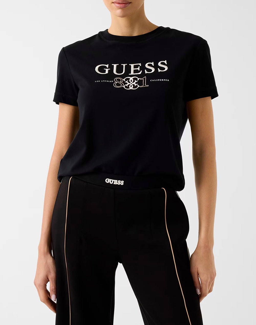 Guess Steffi Cn Ss T Shirt Μπλουζα Γυναικειο Γυναικα Ρουχα Μπλουζες Τ Shirt Black Με Ελαστανσυνθετικο V6Ri13Kd772 Jblk