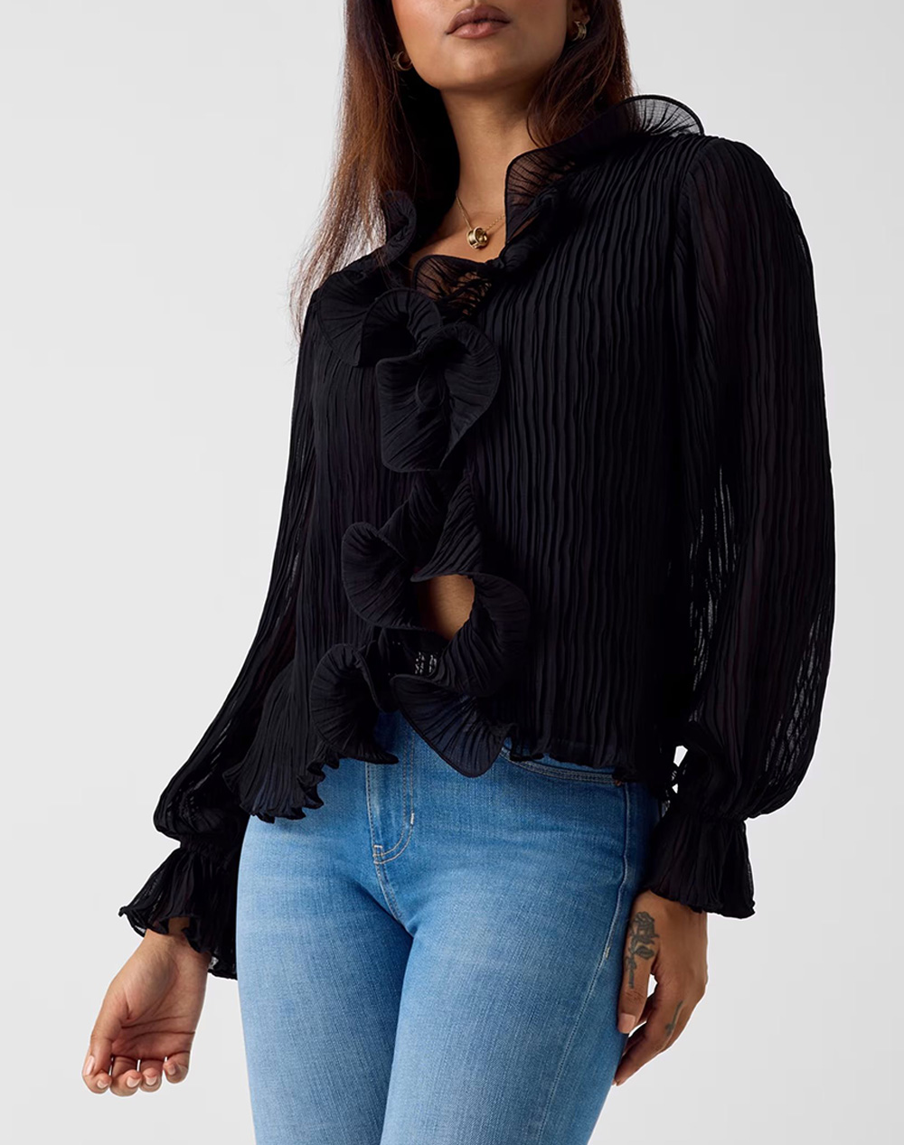 Guess Ls Faye Top Πουκαμισο Γυναικειο Γυναικα Ρουχα Πουκαμισα Black Συνθετικο W6Rh31Wi342 Jblk