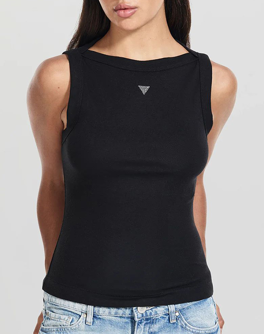 Guess Tina Ribs Tank Top Μπλουζα Γυναικειο Γυναικα Ρουχα Μπλουζες Τοπ/Κορμακια Black Βισκοζμε Ελαστανσυνθετικο W5Rp16Kcnh2 Jblk