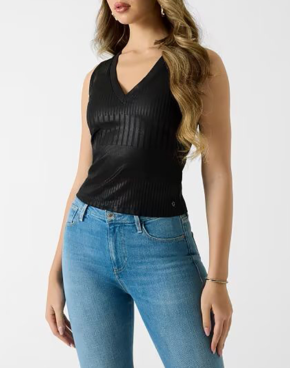 Guess Sl V Neck Marilena Top Μπλουζα Γυναικειο Γυναικα Ρουχα Μπλουζες Τοπ/Κορμακια Black Με Ελασταν,Συνθετικο W6rp10kc812 Fjbq - Koolfly