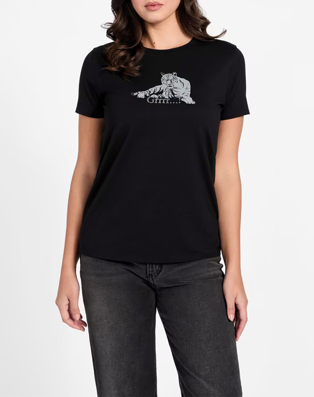 Guess Ss Grrrr R5 Tee Μπλουζα Γυναικειο Γυναικα Ρουχα Μπλουζες Τ Shirt Black Βαμβακιμε Ελαστανσυνθετικο W6Ri48K49A1 Jblk